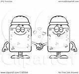 Pepper Salt Shaker Cartoon Holding Hands Clipart Coloring Mascots Cory Thoman Outlined Vector 2021 sketch template