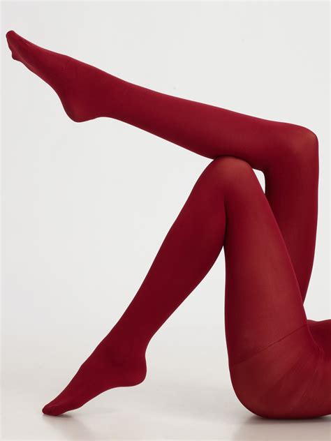 lyst hue super opaque control top tights in red