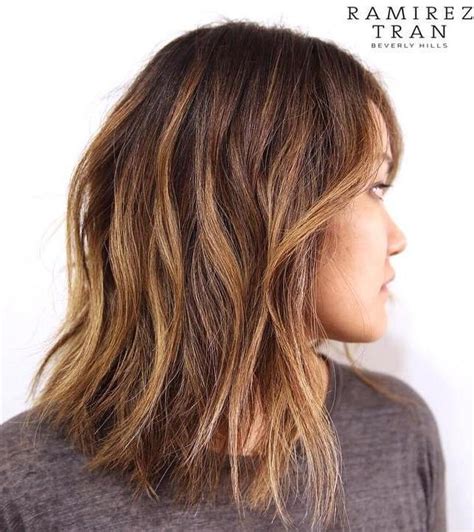 18 long brown choppy bob with balayage capellistyle