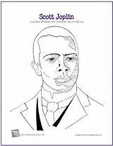 Composer Joplin Scott Coloring Print Music Digital Makingmusicfun Printable sketch template
