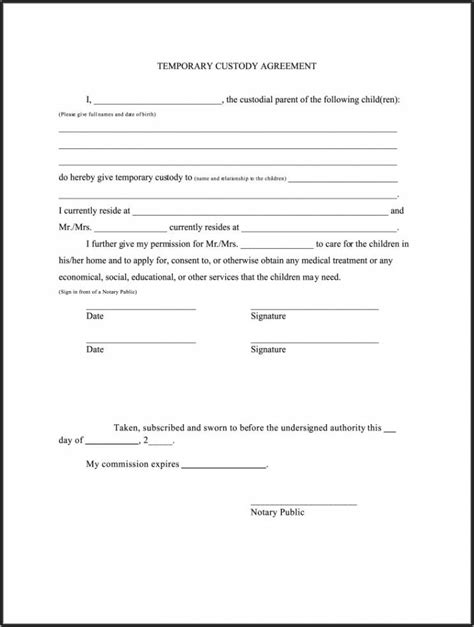 temporary child custody forms kentucky form resume examples dpllord