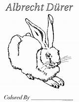 Coloring Pages Durer Albrecht Famous Artists Hare Young Education sketch template