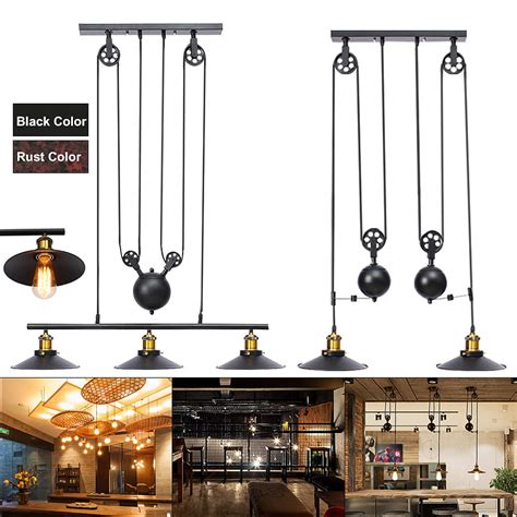 industrial vintage chandeliers  lights pulley pendant lighting fixture  retro retractable