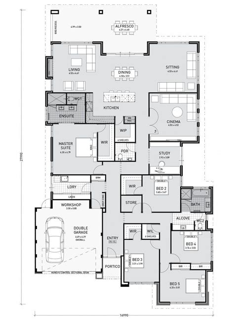 single story  bedroom house plans homeplancloud