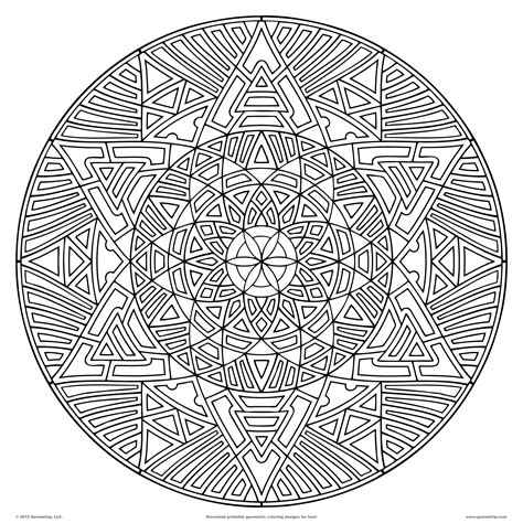 geometric coloring pages  adults  print  getdrawings
