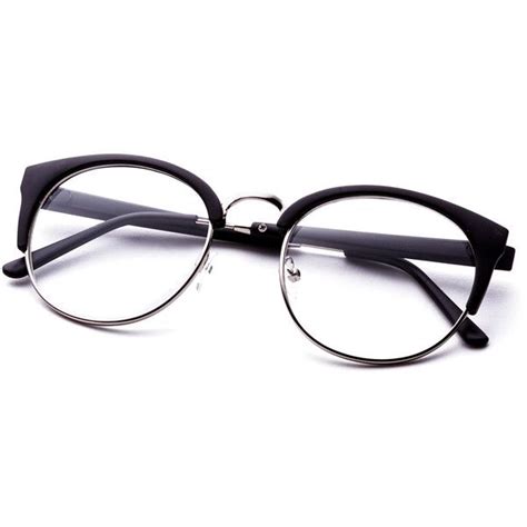 Shein Sheinside Black Open Frame Round Clear Lens Glasses