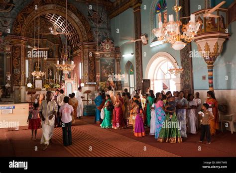 india kerala champakulam village syrian christian church interior christening service