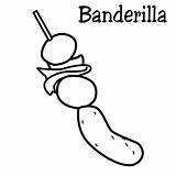 Brochetas Banderillas Banderilla sketch template