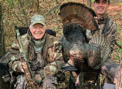 president jimmy carter bags a wild turkey at age grand