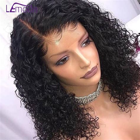 lemoda curly lace front human hair wig brazilian remy hair 13x4 lace