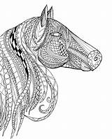 Horse Coloring Pages Adult Adults Zentangle Head Horses Detailed Kids Colouring Printable Mandala Color Book Sheets Print Drawing Bestcoloringpagesforkids Books sketch template
