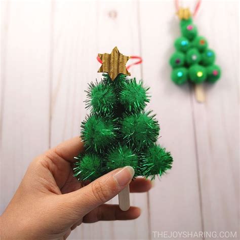 pom pom christmas tree ornament  joy  sharing