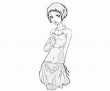 Fuuka Yamagishi Persona Arena Style Coloring Swimsuit sketch template