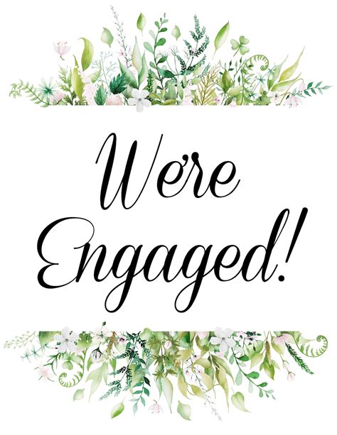 engaged printable sign etsy