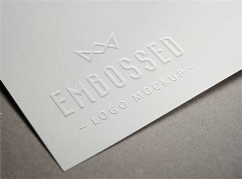 embossed paper logo mockup graphicburger