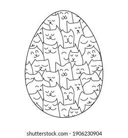 coloring pages easter egg cats coloring stock vector royalty