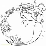 Flounder Coloring Pages Mermaid Little Getdrawings Ariel Disney sketch template