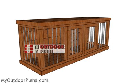 step  step diy woodworking project   double dog kennel plans  design