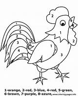 Easy Coloring Number Color Rooster Printable Worksheet Pages Print Worksheets Chicken Kids Topcoloringpages Prints sketch template