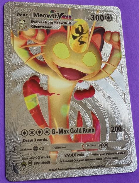 mavin meowth vmax gigantamax silver foil pokemon card hp dmg