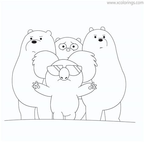 bare bears coloring pages ice bear  axe xcoloringscom