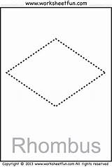 Rhombus Worksheet Tracing Shapes Rombo Worksheets Preschool Worksheetfun Printable Kindergarten El Rectangle Square sketch template