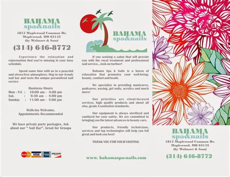 lv designs llc brochure  bahama spa nail