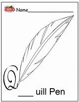 Quill Coloring Template Pages Pen sketch template