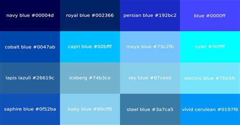 shades  blue color  present   set  tone