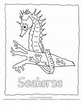 Coloring Seahorse Pages Seaweed Library Clipart Line Collection sketch template