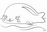 Coloring Kawaii Seal Pages Seals Printable sketch template