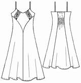 Pattern Sewing Lekala Nightdress Night Technical Drawing Dress Patterns Make Choose Board sketch template