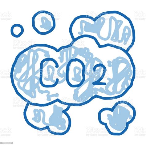 Co2 Smoulder Smoke Steam Air Doodle Symbol Handgezeichnete Illustration