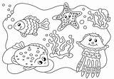 Ausmalbilder Unterwasserwelt Unterwassertiere Ozean Meereswelt sketch template