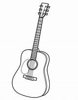 Guitar Coloring Pages Acoustic Printable Electric Drawing Musical Bass Outline Instruments Color Guitars Getdrawings Template Big Getcolorings Line Fender Printables sketch template