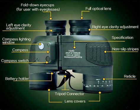 boshile binocular military  professional marine binoculars waterproof digital compass