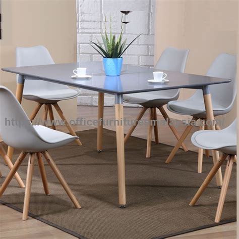 contemporary dining table wooden leg perabot restoran