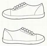 Template Shoes Printable Sneaker Shoe Sneakers Coloring Clipart Boy Preschool Pages Cat Worksheets Pete Templates Paper Drawing Colouring Books Kids sketch template