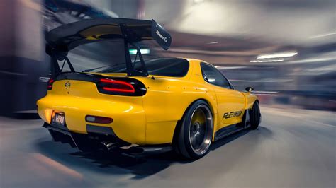 wallpaper mazda rx  fd jdm japanese cars yellow cars sports car  nuotio