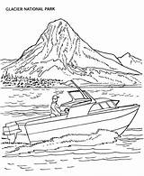 Coloring Boat Pages Boats Park Parks National Glacier Kids Printable Motor Print Sheets Go Lake Color Speed Power Mountain Printables sketch template