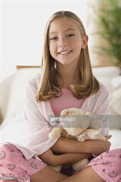 usa california los angeles smiling girl holding teddy bear high res