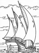 Coloring Ship Sailing Pages Boat Book Colouring Ships Columbus Christopher Sail Adult Drawing Books Drawings Tall Search Google Children Sheets sketch template