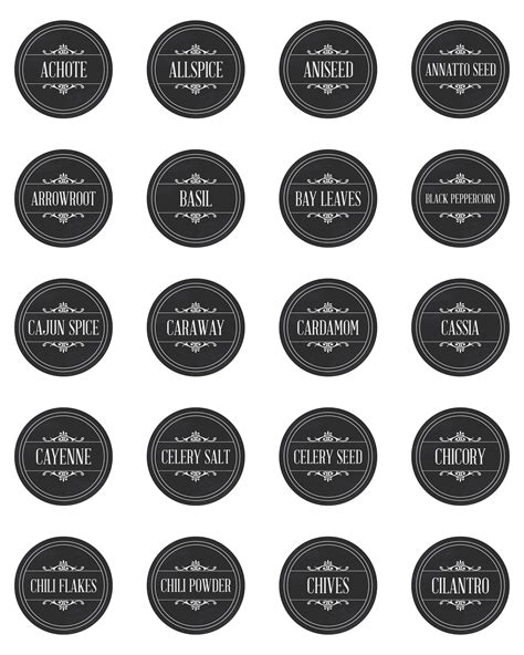 printable kitchen spice labels  graffical muse  printable