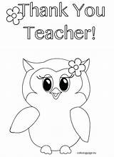 Teacher Coloring Appreciation Pages Thank Printable Owl Ever Kids Color Sheets Sheet Template Card Week Quotes Print Getdrawings Kindergarten Getcolorings sketch template