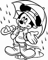 Coloring Rain Umbrella Mickey Pages Mouse Colouring Sheets Kids Craft Mice sketch template