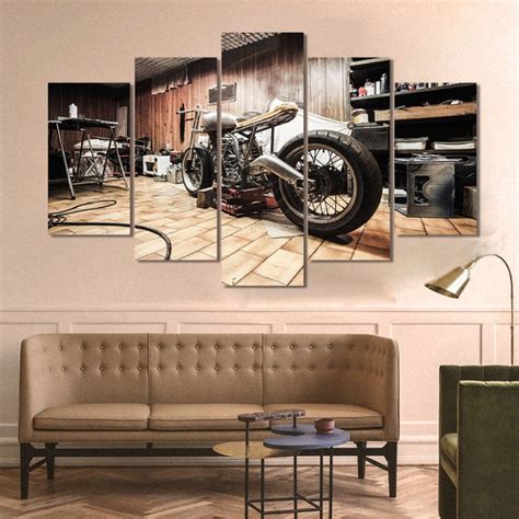 piece abstract vintage garage canvas wall art painting original