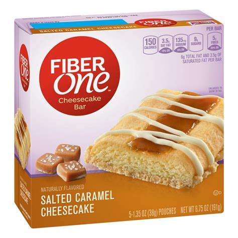 fiber one cheesecake bar salted caramel dessert 6 75 oz