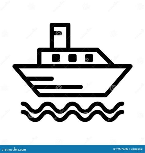 ferry boat icon  logo  outline stock vector illustration