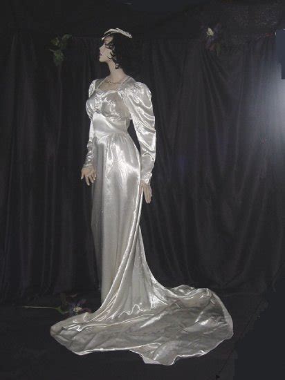 wedding dress ivory 1930s gown 1940s bridal dress silk satin bride s