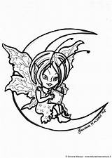 Fairy Moon Coloring Printable Large Pages sketch template